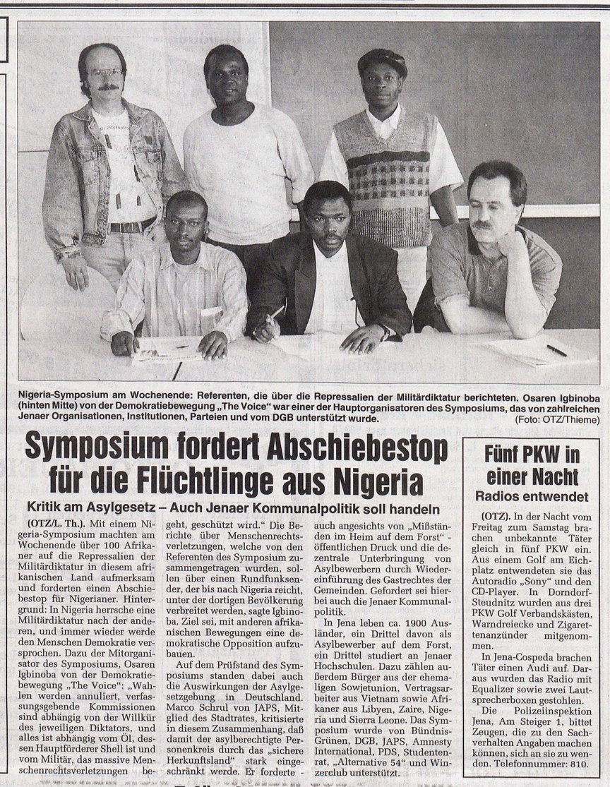 Ostthüringer Zeitung (OTZ), 29. Juli 1996